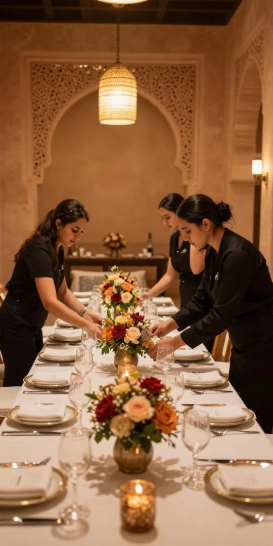 Intimate private dinner arranged in Morocco